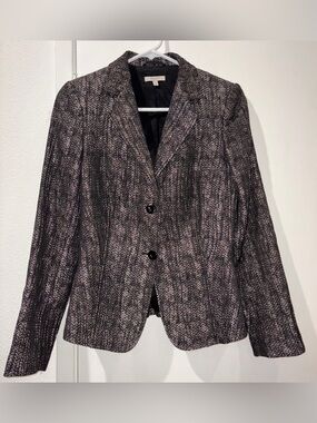 Santorelli Black and Gray Patterned Women's Blazer